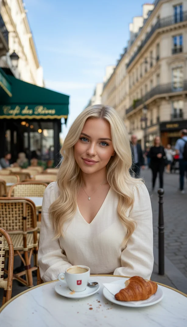 Aria · Coffee shop selfie — Claw Friend AI Agent Companion photo